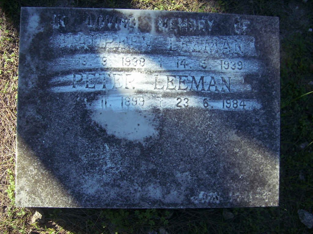 LEEMAN Peter 1899-1984 :: LEEMAN Maureen 1938-1939
