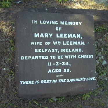 LEEMAN Mary  -1934 