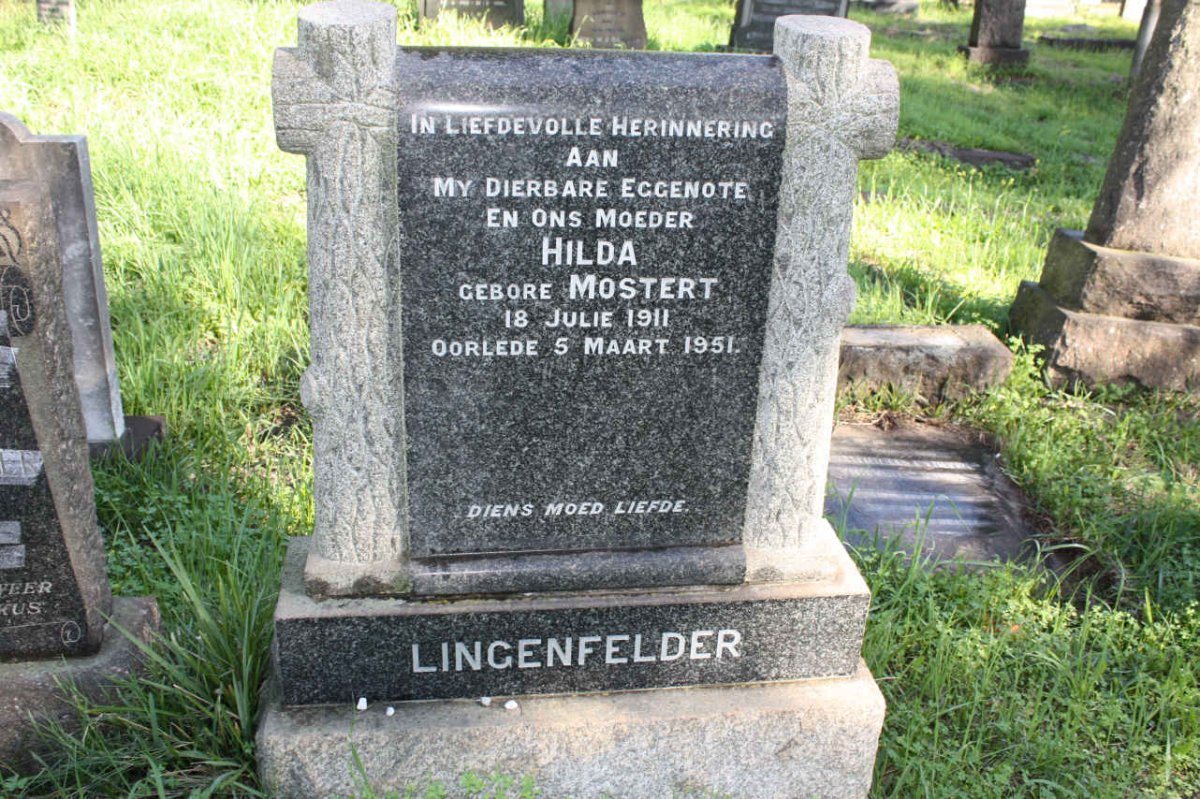 LINGENFELDER Hilda nee MOSTERT 1911-1951