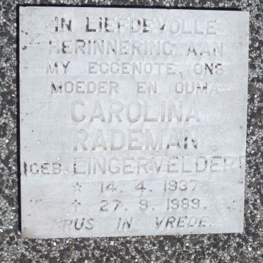 RADEMAN Carolina nee LINGERVELDER 1937-1989