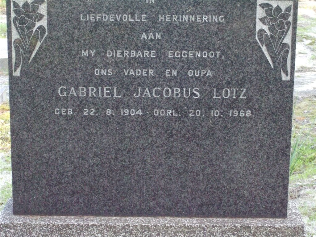 LOTZ Gabriel Jacobus 1904-1968