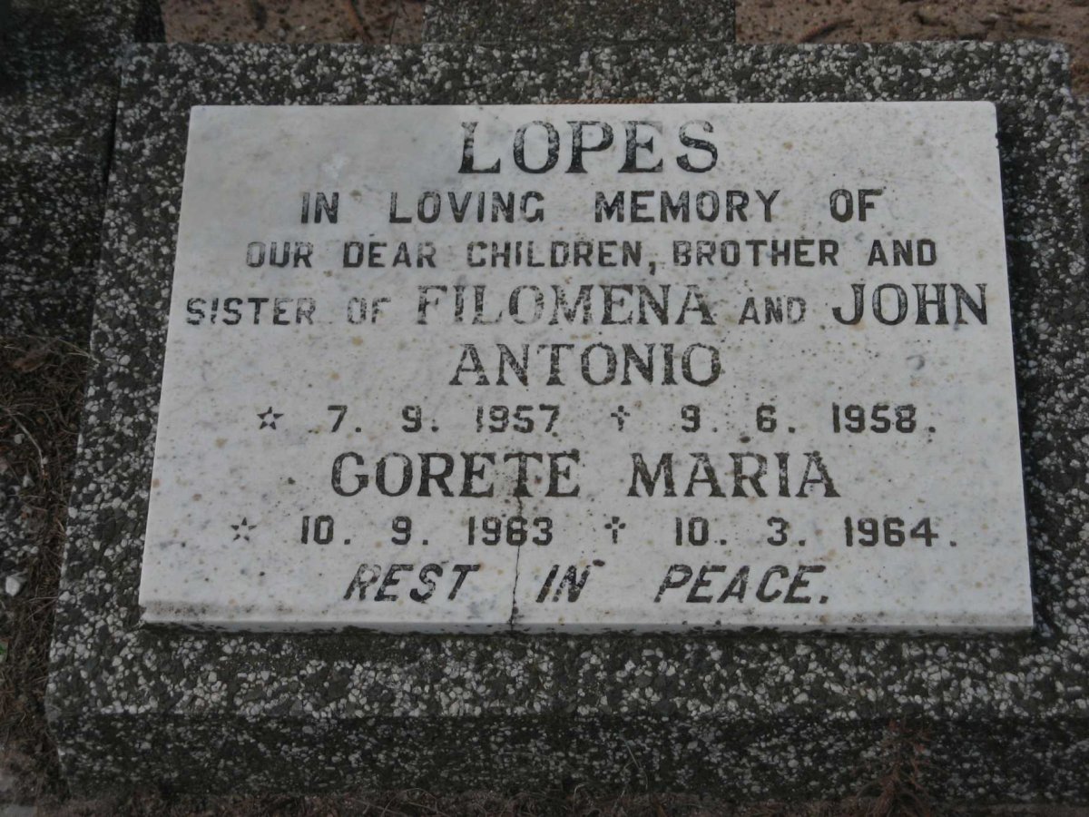 LOPES Antonio 1957-1958 :: LOPES Gorete Maria 1963-1964