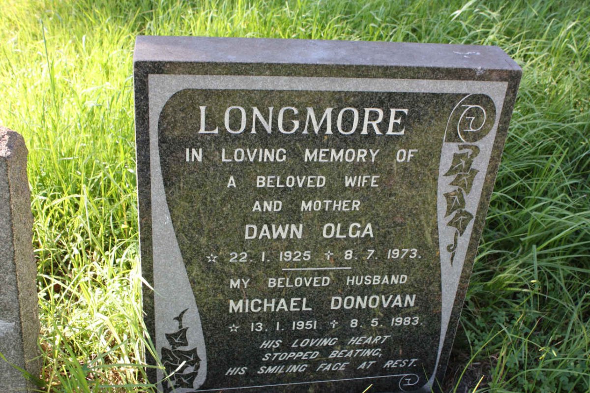 LONGMORE Dawn Olga 1925-1973 :: LONGMORE Michael Donovan 1951-1983