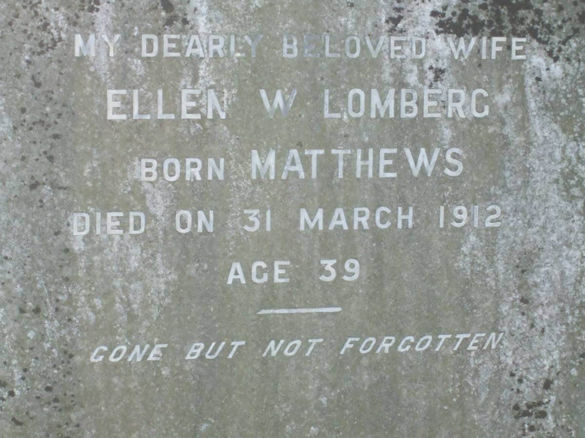 LOMBERG Ellen W. nee MATTHEWS -1912