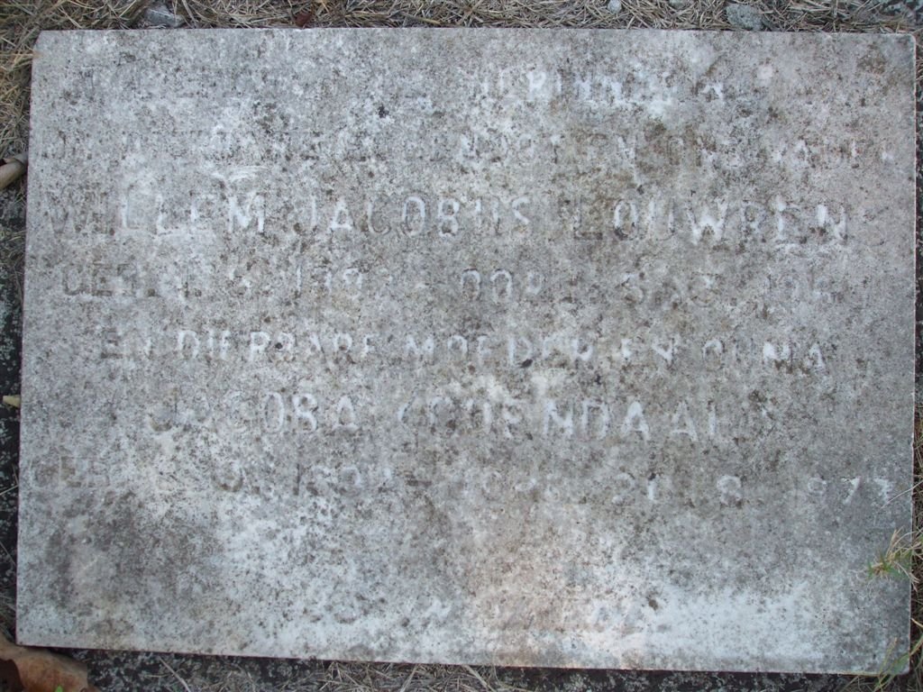 LOUWRENS Willem Jacobus ??-?? :: ODENDAAL Jacoba ??-1973