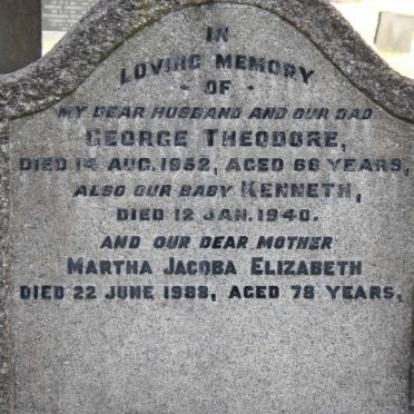 LOTZ George Theodore -1952 &amp; Martha Jacoba Elizabeth -1988 ::  LOTZ Kenneth -1940