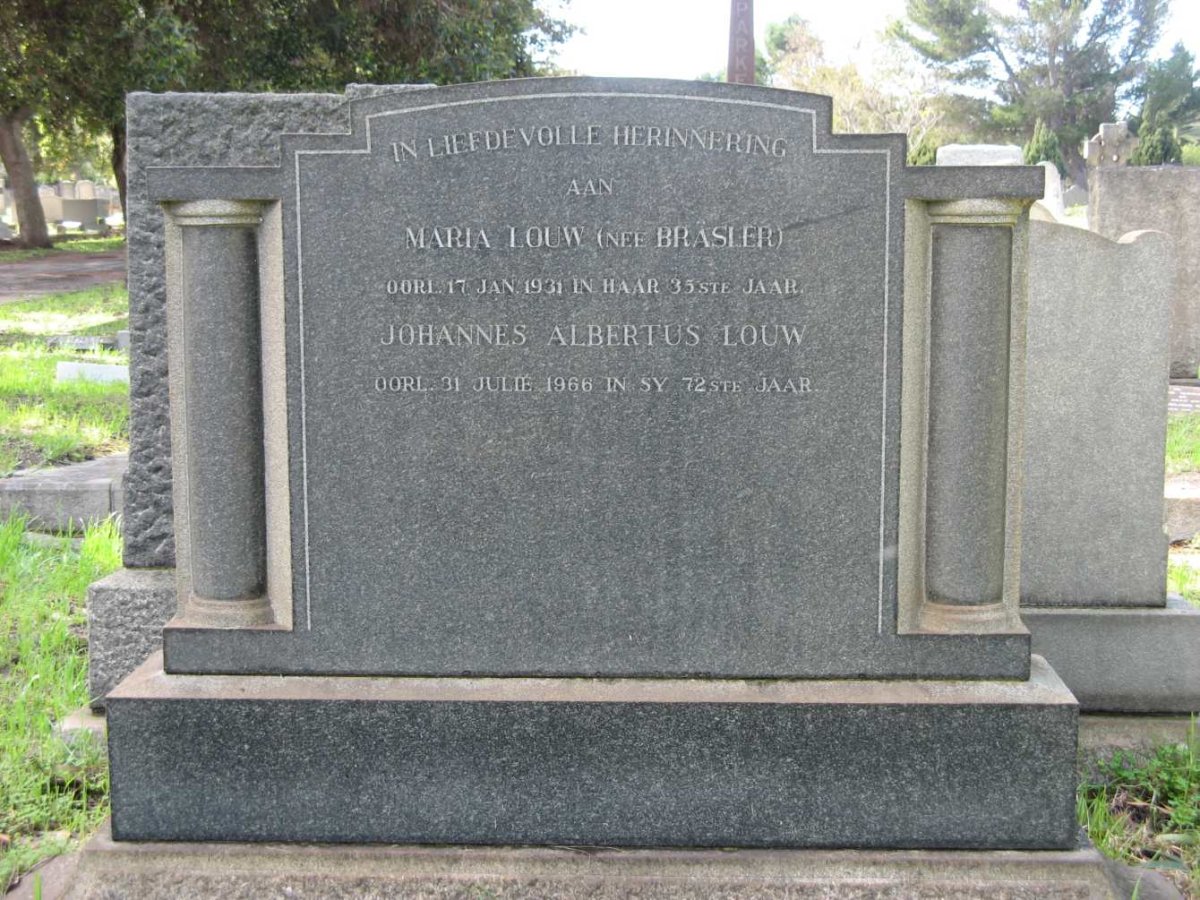 LOUW Johannes Albertus -1966 &amp; Maria BRASLER -1931