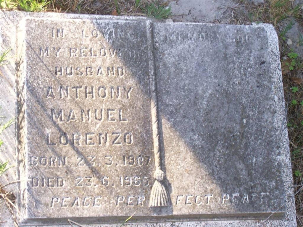 LORENZO Anthony Manuel 1907-1966