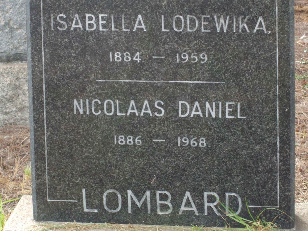 LOMBARD Nicolaas Daniel 1886-1968 &amp; Isabella Lodewika 1884-1959