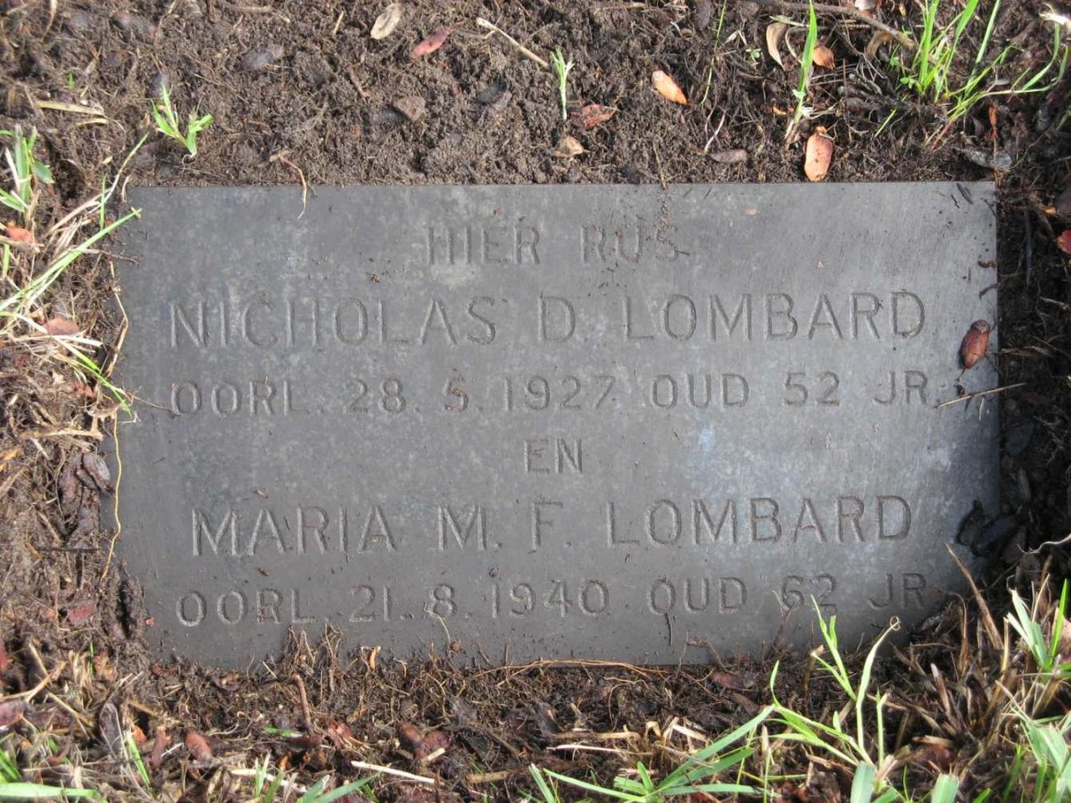 LOMBARD Nicholas D. -1927 &amp; Maria M.F. -1940