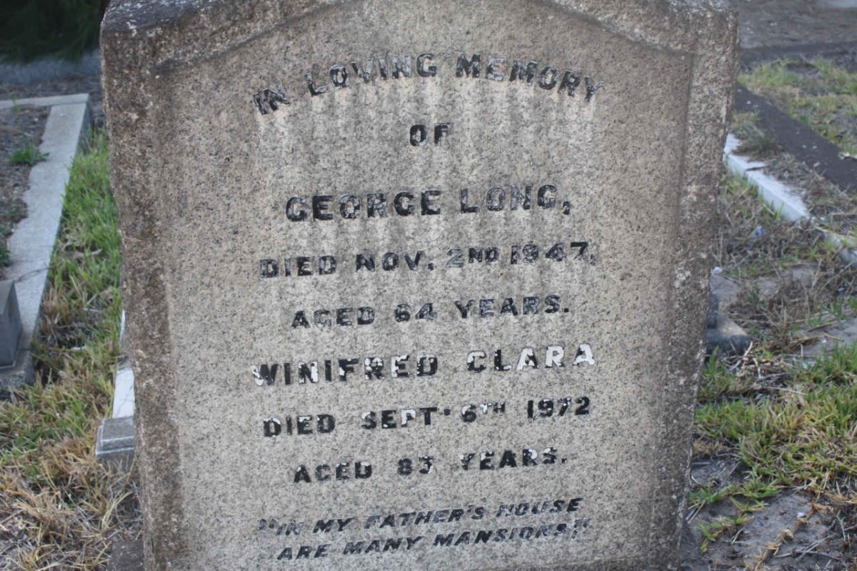 LONG George -1947 &amp; Winifred Clara -1972