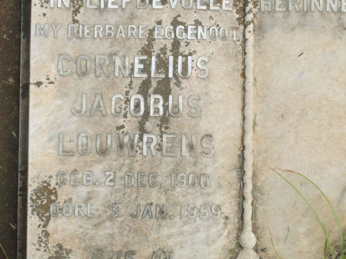 LOUWRENS Cornelius Jacobus 1900-1959