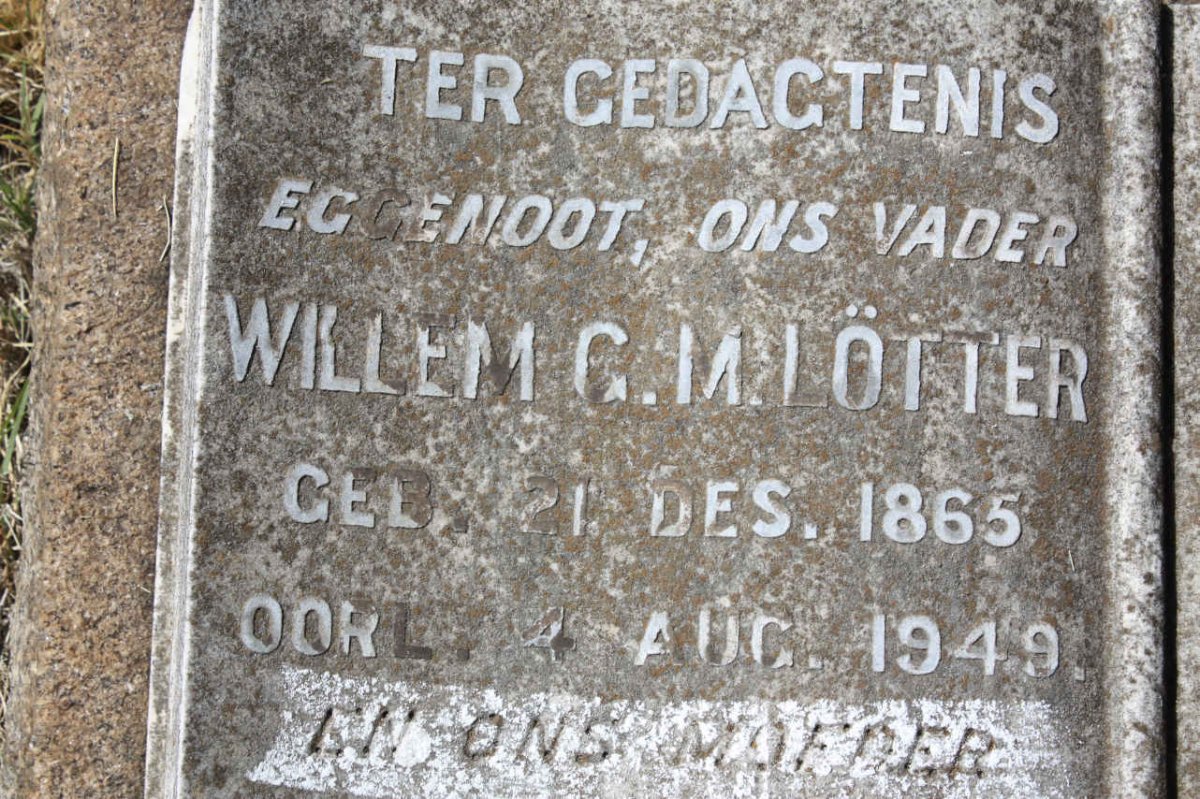 LÖTTER Willem G.M. 1865-1949