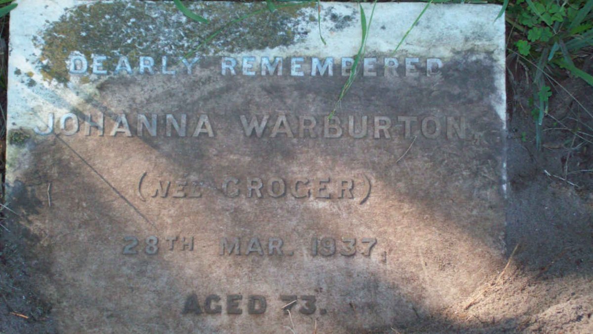 WARBURTON Johanna nee GROGER  -1937 