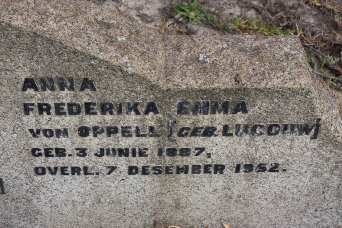 OPPELL Anna Frederika Emma, von nee LUCOUW 1887-1952
