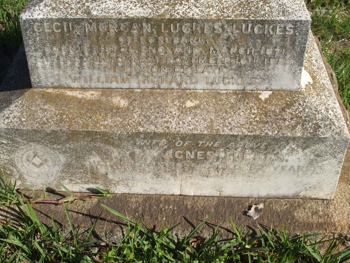 LUCKES Cecil Morgan Luckes 1871-1923 &amp; Myra Agnes -1954 