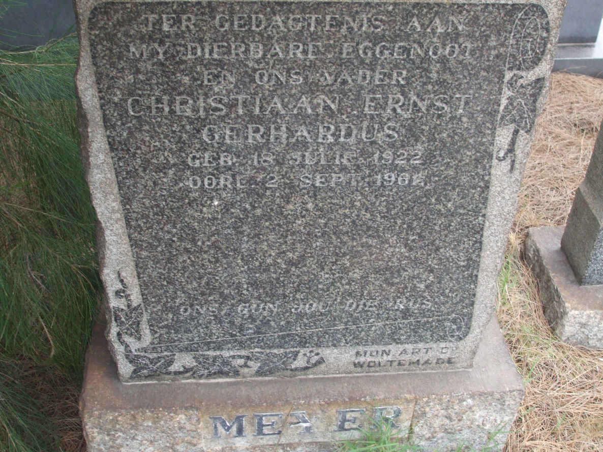 MEYER Christiaan Ernst Gerhardus 1922-196?