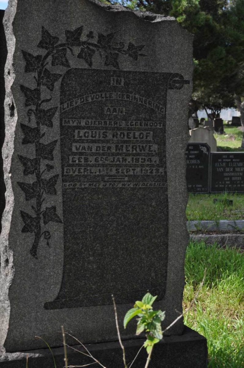MERWE Louis Roelof, van der 1894-1928