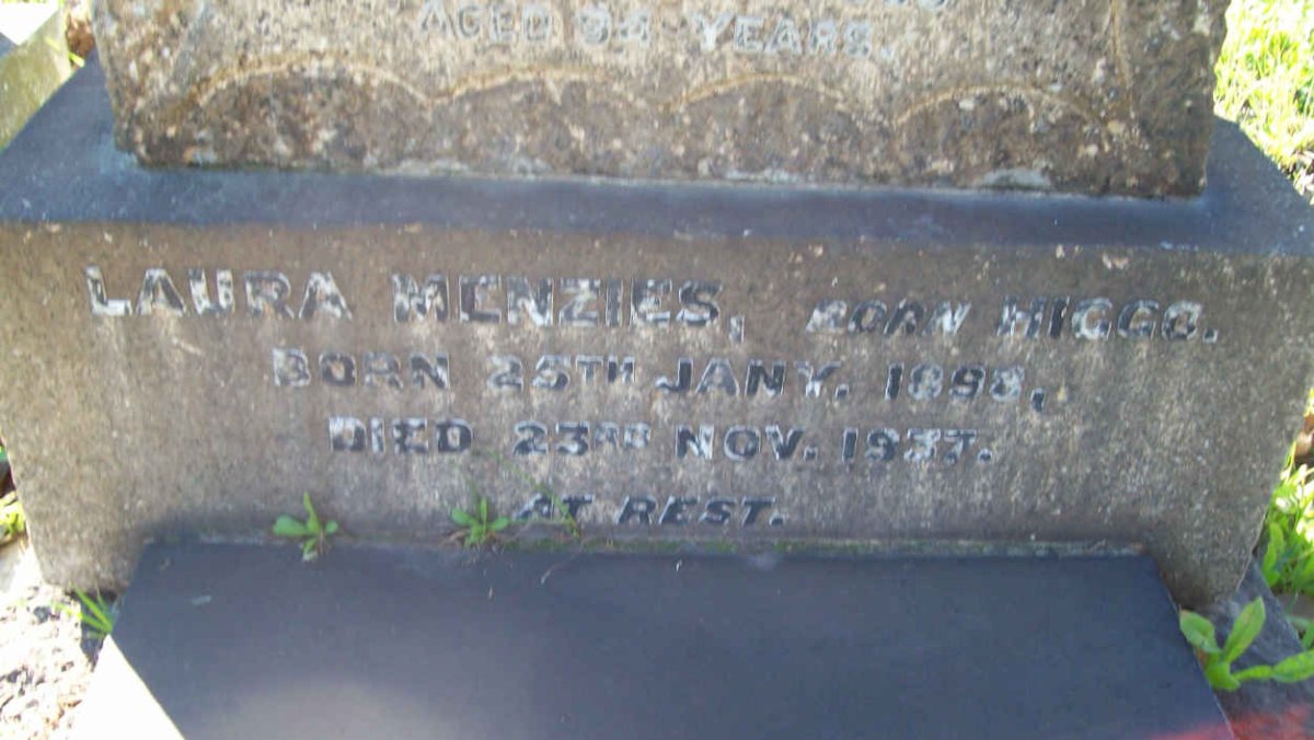 MENZIES Laura nee HIGGO 1898-1937