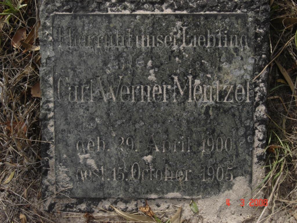 MENTZEL Carl Werner 1900-1905