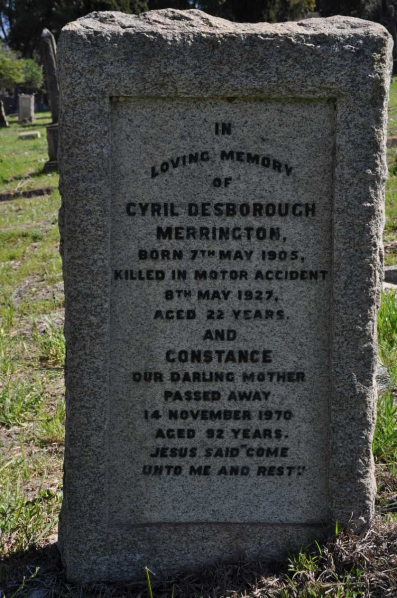 MERRINGTON Constance -1970 :: MERRINGTON Cyril Desborough 1905-1927