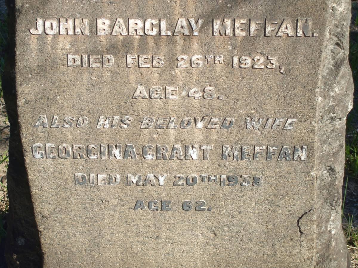 MEFFAN John Barclay -1923 &amp; Georgina Grant -1938