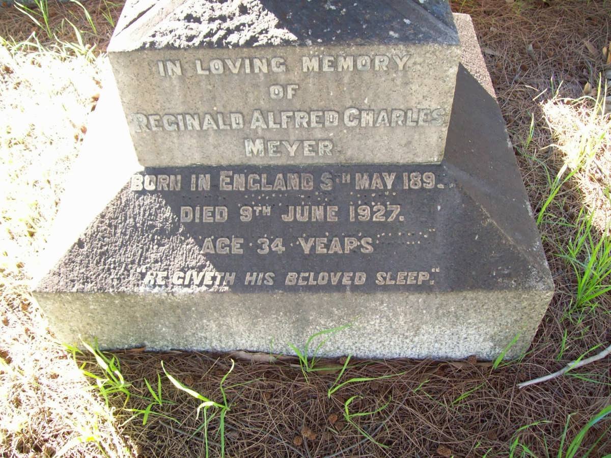 MEYER Reginald Alfred Charles 1893-1927