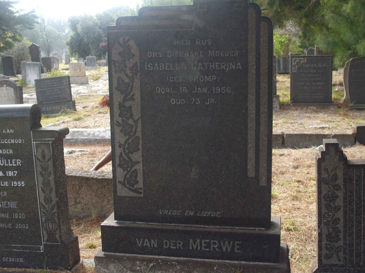MERWE Isabella Catherina, van der nee TROMP −1956