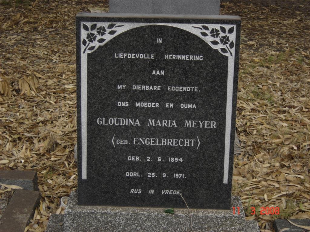 MEYER Gloudina Maria nee ENGELBRECHT 1894-1971