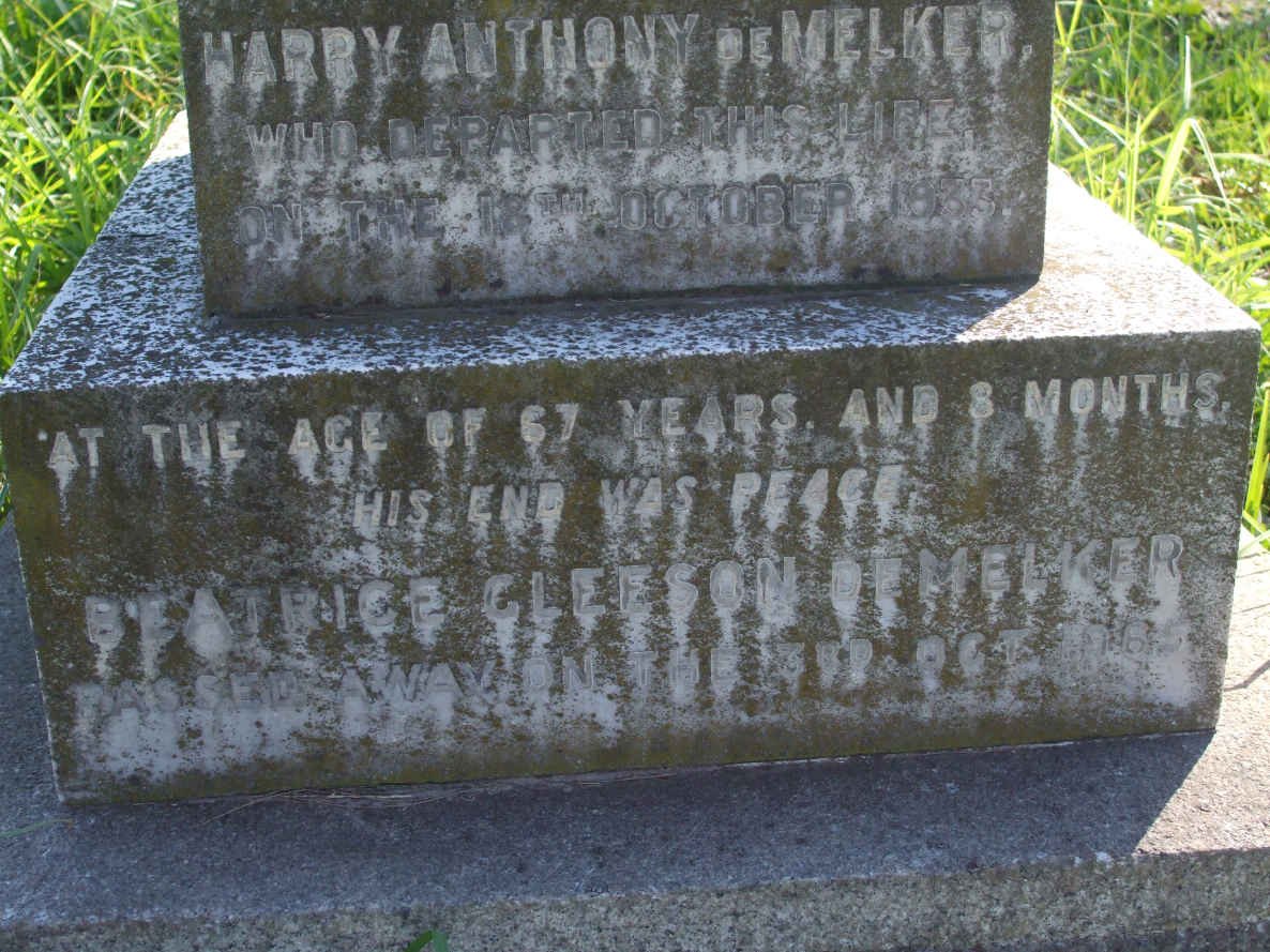 MELKER Harry Anthony, de  -1933 &amp; Beatrice Gleeson -1965
