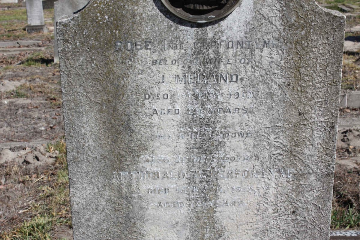MERAND Rose nee CERFONTYNE -1913 :: CERFONTYNE Archibald A. -1915