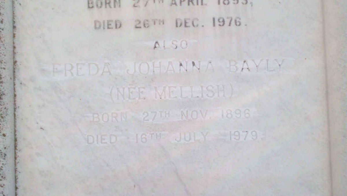 BAYLY Freda Johanna nee MELLISH 1896-1979