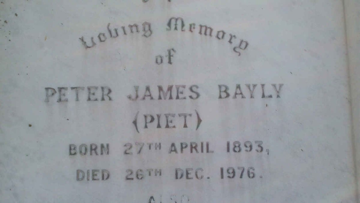 BAYLY Peter James 1893-1976