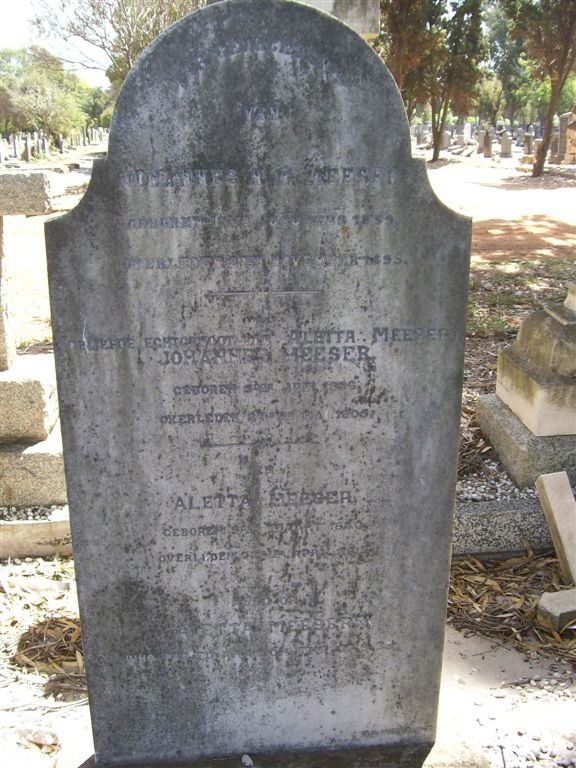 MEESER Johannes 1836-1905 &amp; Aletta 1840-1912