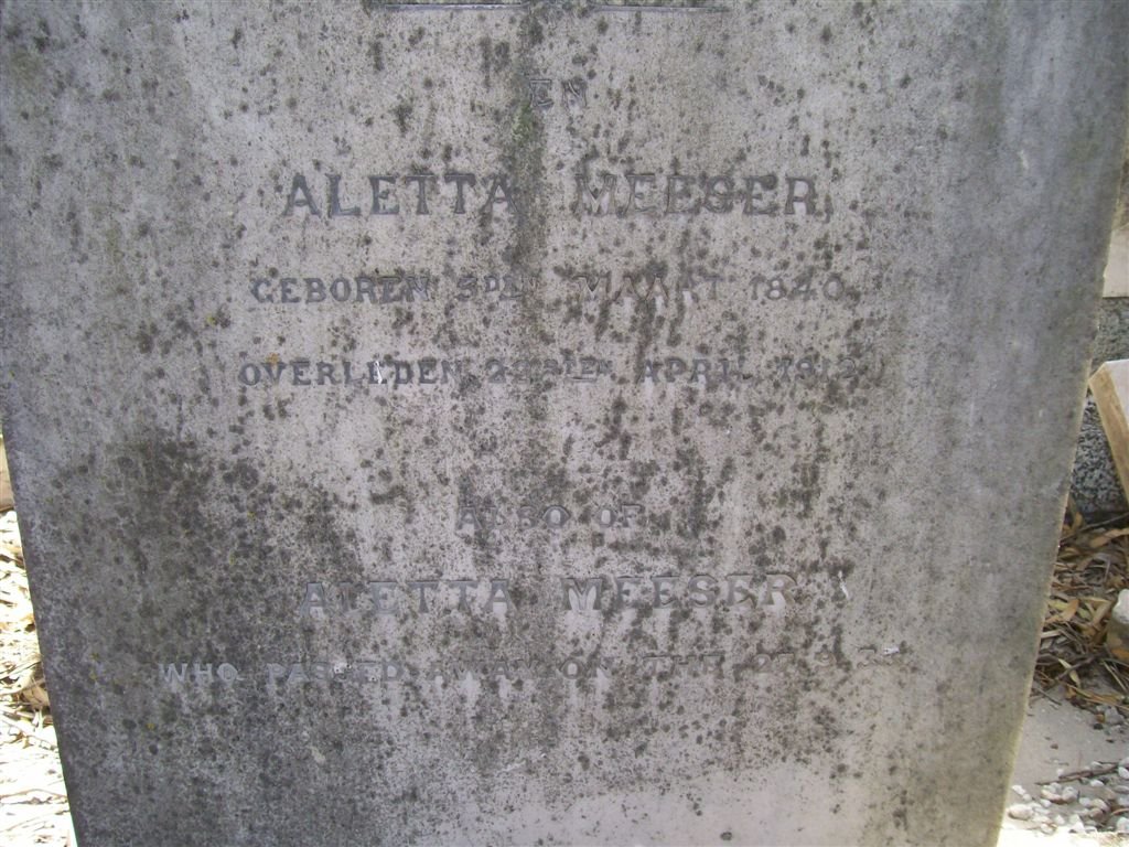 MEESER Aletta 1840-1912 :: MEESER Aletta -1933