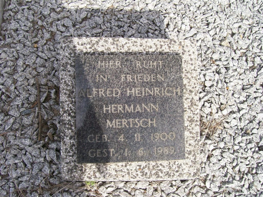 MERTSCH Alfred Heinrich Hermann 1900-1989