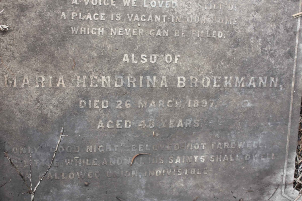 BROEKMANN Maria Hendrina -1897