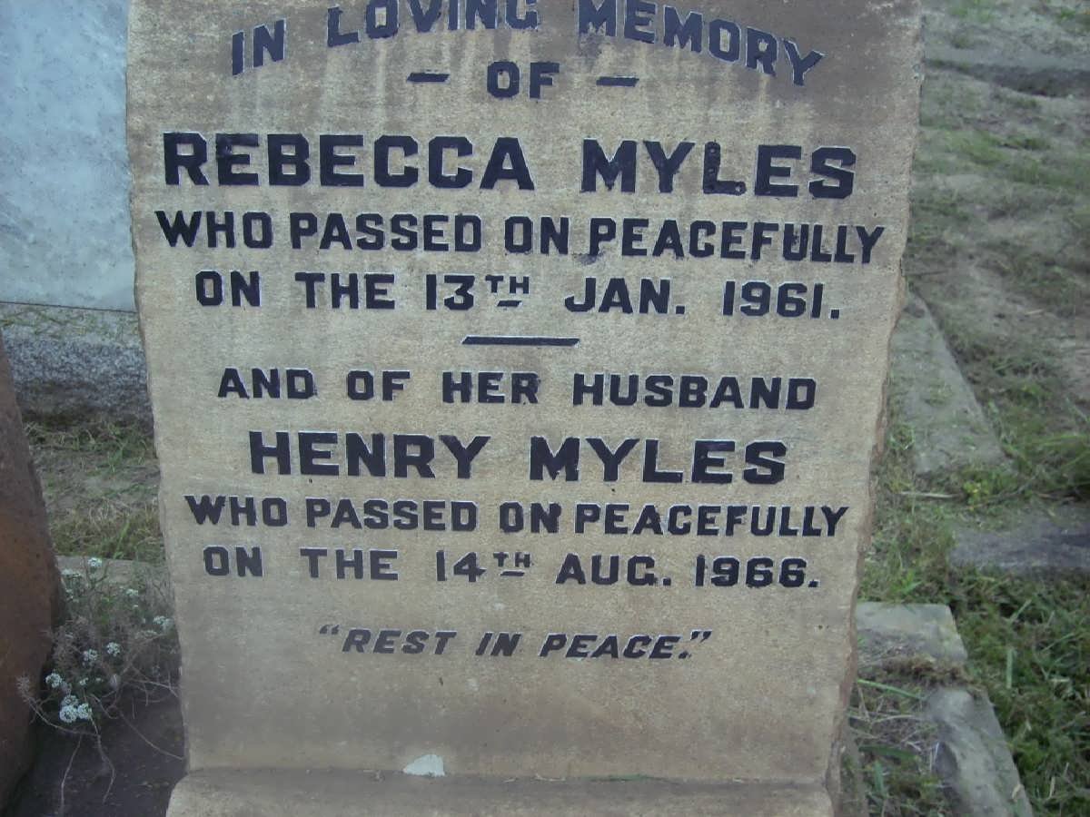 MYLES Henry -1966 &amp; Rebecca 1961
