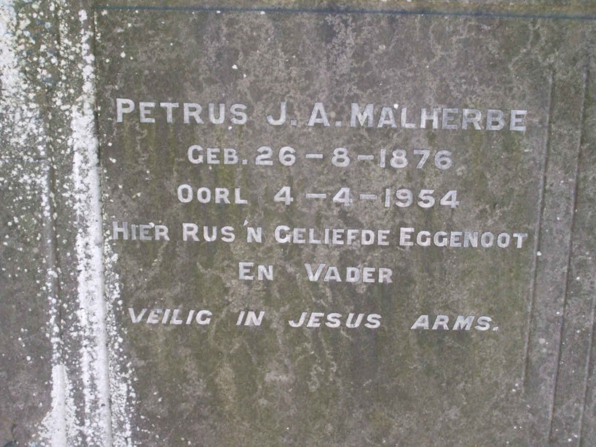 MALHERBE Petrus J.A. 1876-1954