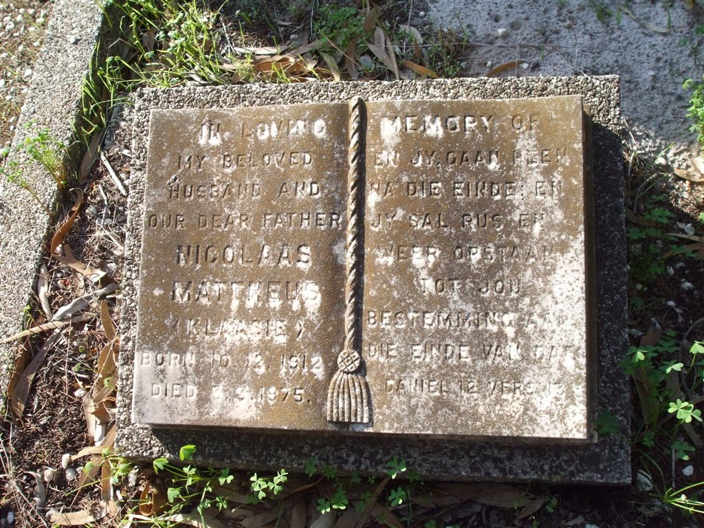 MATTHEWS Nicolaas 1912-1975