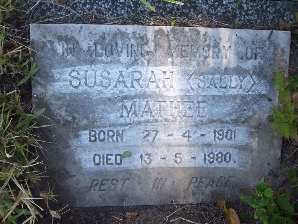 MATHEE Susarah 1901-1980