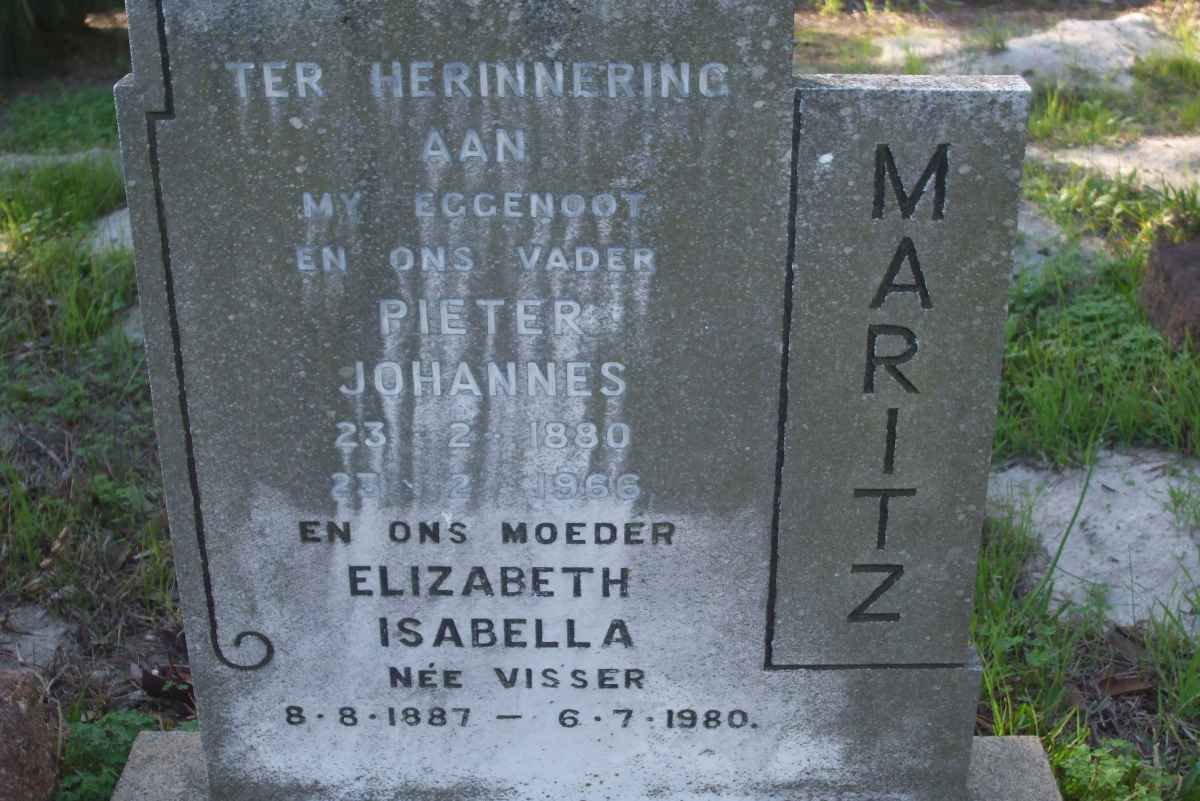 MARITZ Pieter Johannes 1880-1966 &amp; Elizabeth Isabella VISSER 1887-1980
