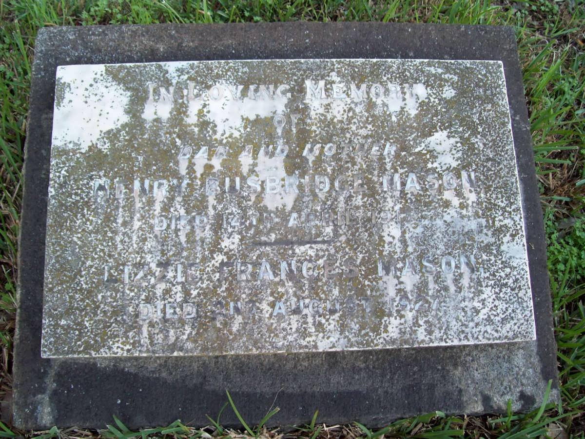 MASON Henry Busbridge -19? &amp; Edith Frances -1927