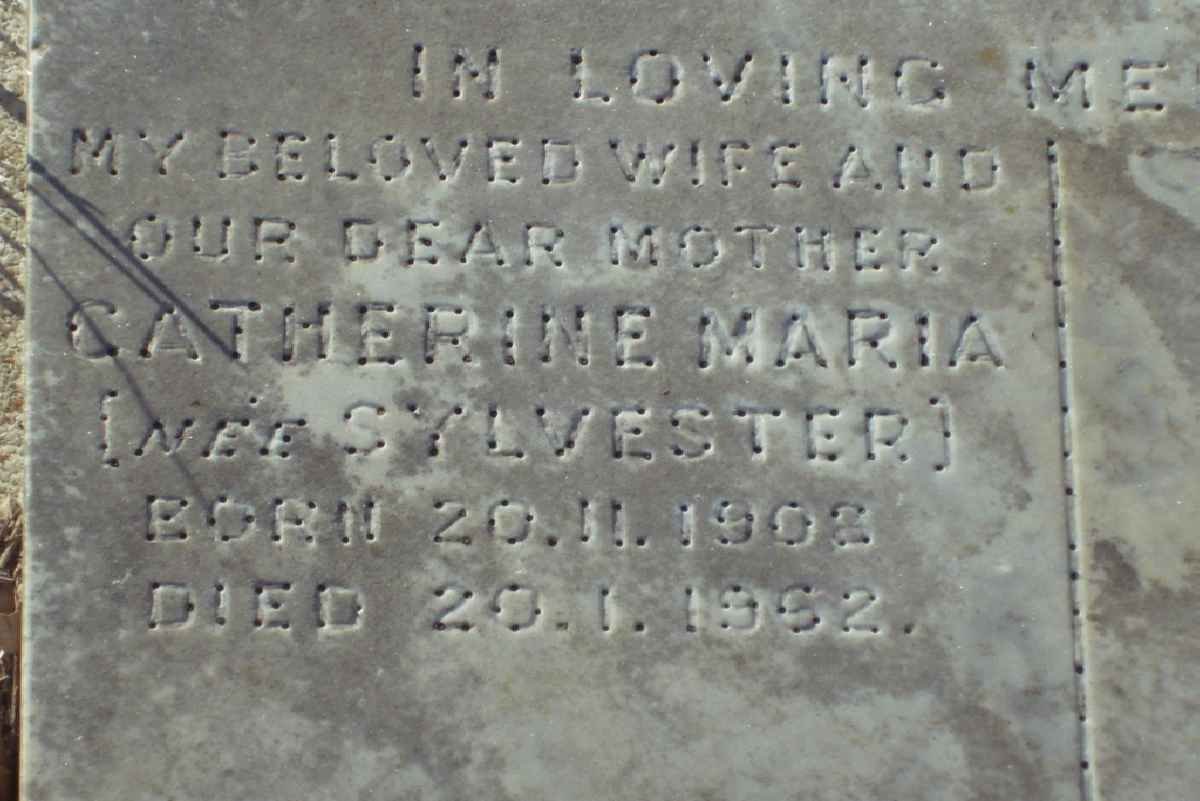 MATTHEE Catherina Maria nee SYLVESTER 1908-1962