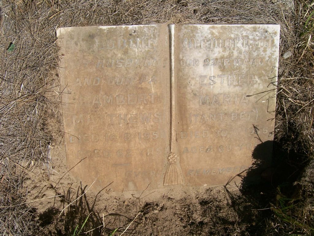 MATTHEWS Lambert -195? &amp; Esther Maria  -19??