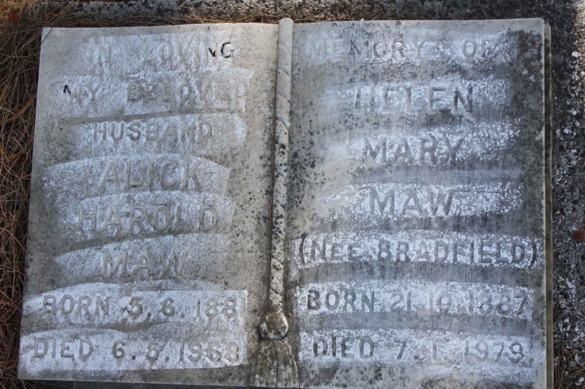 MAW Alick Harold 1881-1968 Helen Mary BRADFIELD 1887-1979