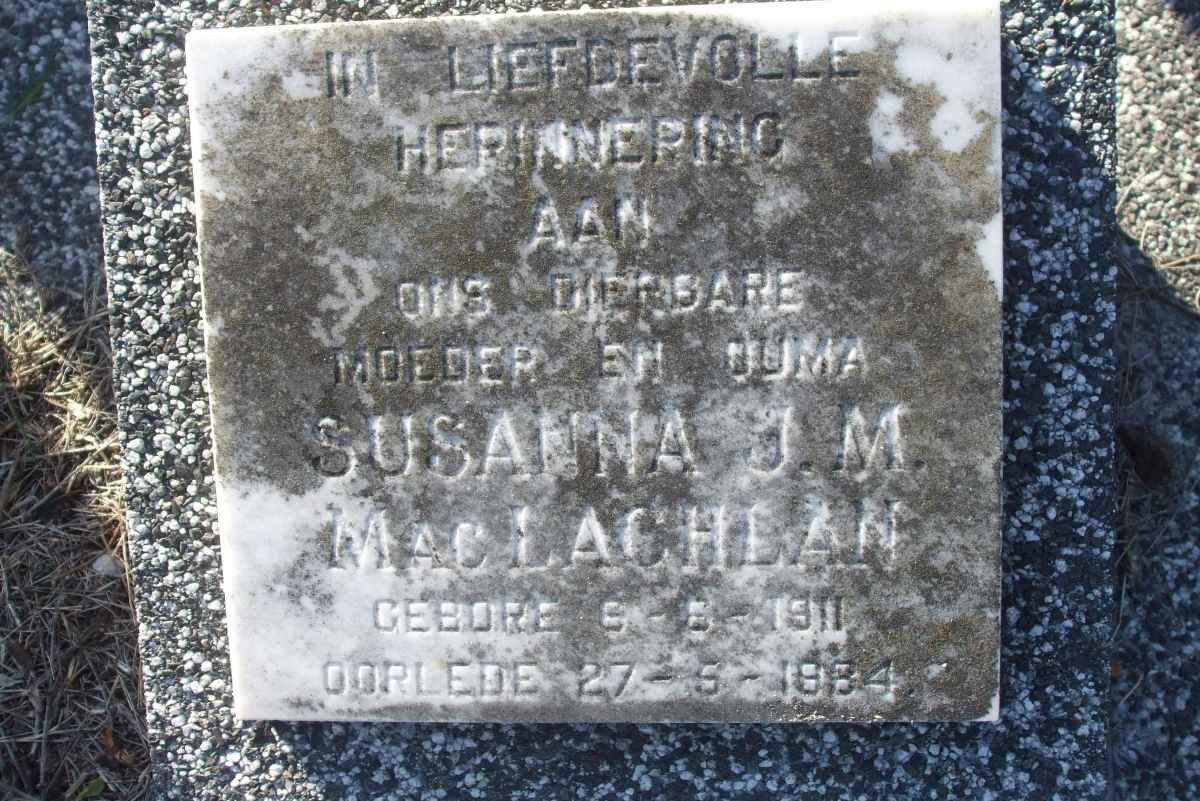 MacLAGHLAN Susanna J.M. 1911-1984