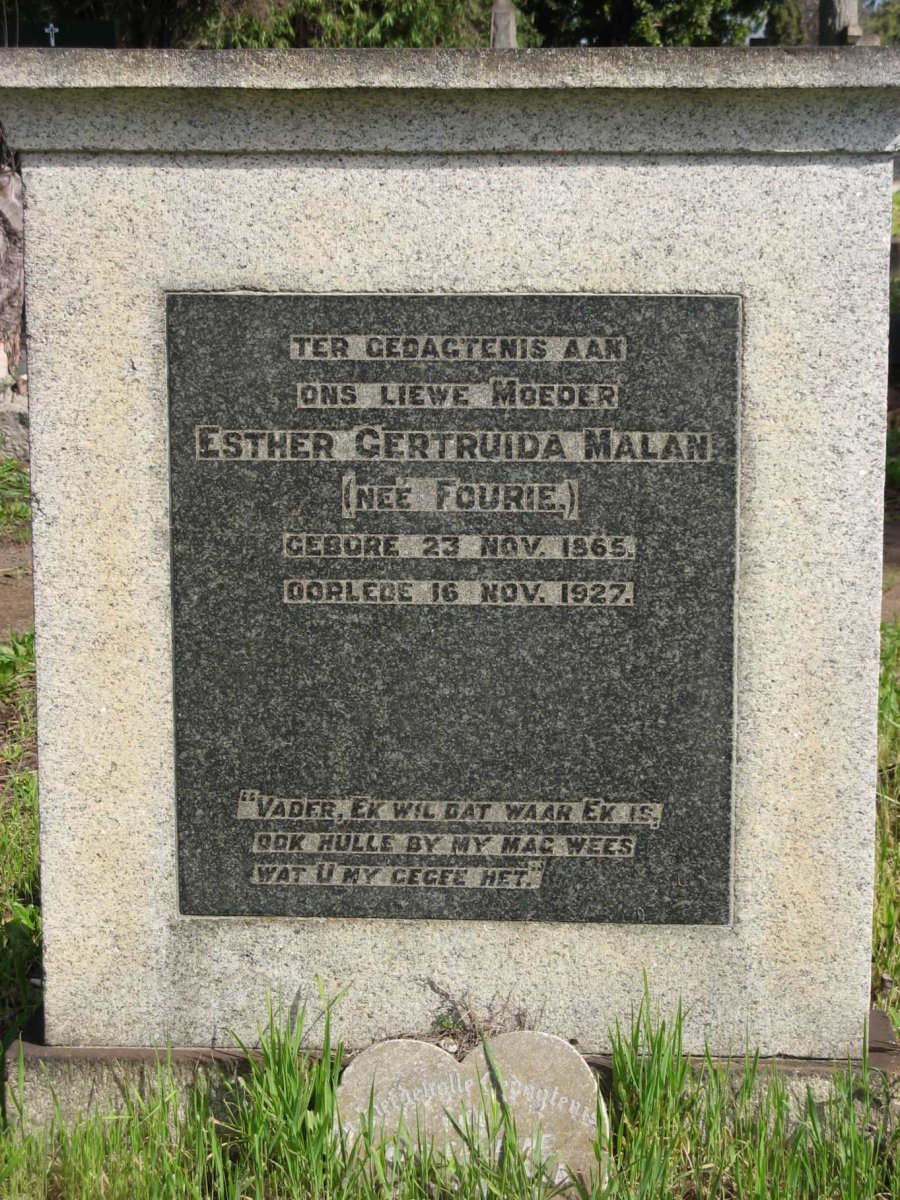 MALAN Esther Gertruida nee FOURIE 1865-1927