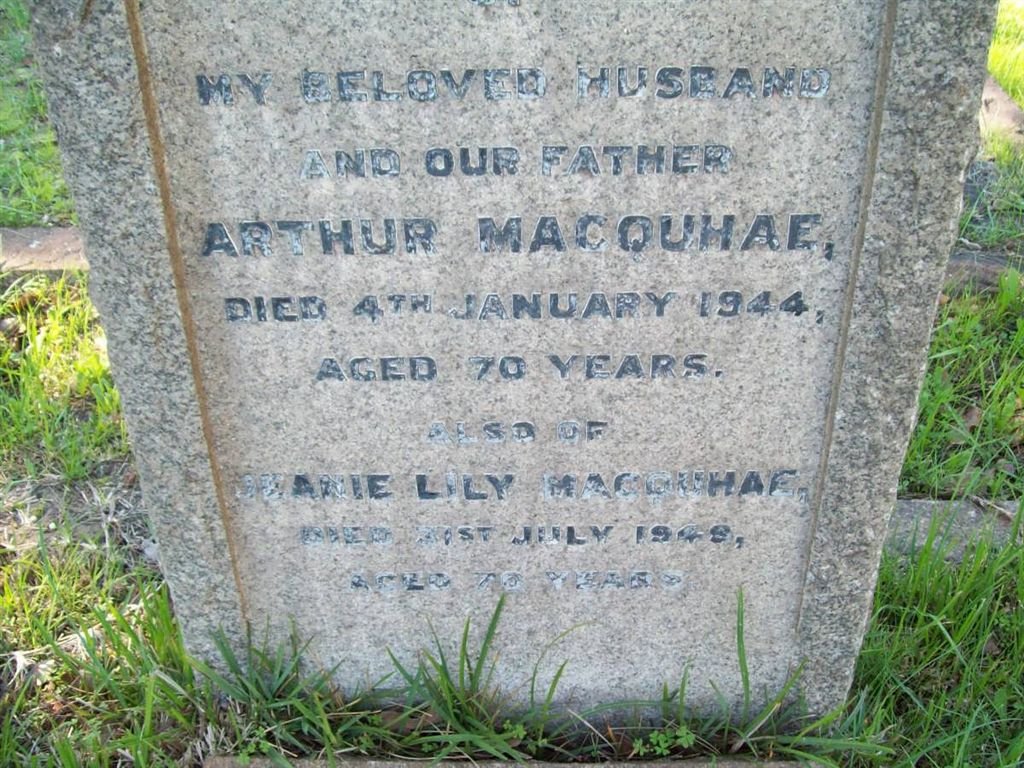 MACQUHAE Arthur -1944 &amp; Marie Lily -1949
