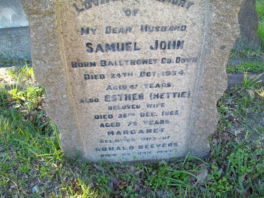 MARTIN Samuel John -1934 &amp; Esther -1965 :: BEEVERS Margaret -1947